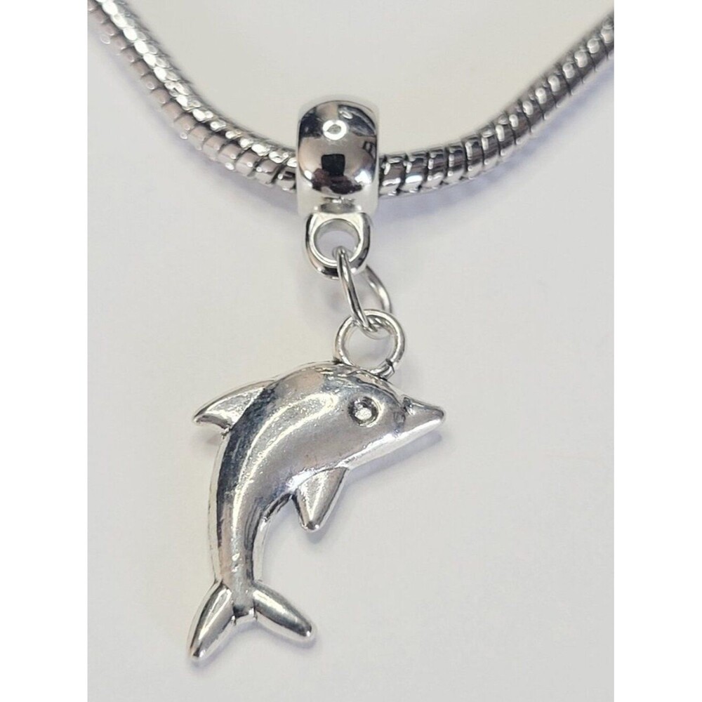 NWT For Pandora Charm Bracelets Silver Color Metal Dolphin Porpoise Dangle Charm